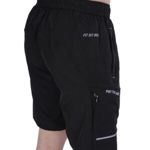 Men Shorts | Fit-Bit Multi Zip Pocket Stylish | Black