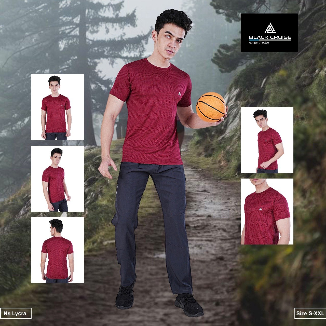 Men | Round Neck T-shirt | Maroon