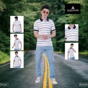 Slim Men | Polo Cotton Multi Color Slim Striped Collar | T-shirt